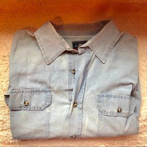 Men’s distressed authentic Wrangler denim shirt
